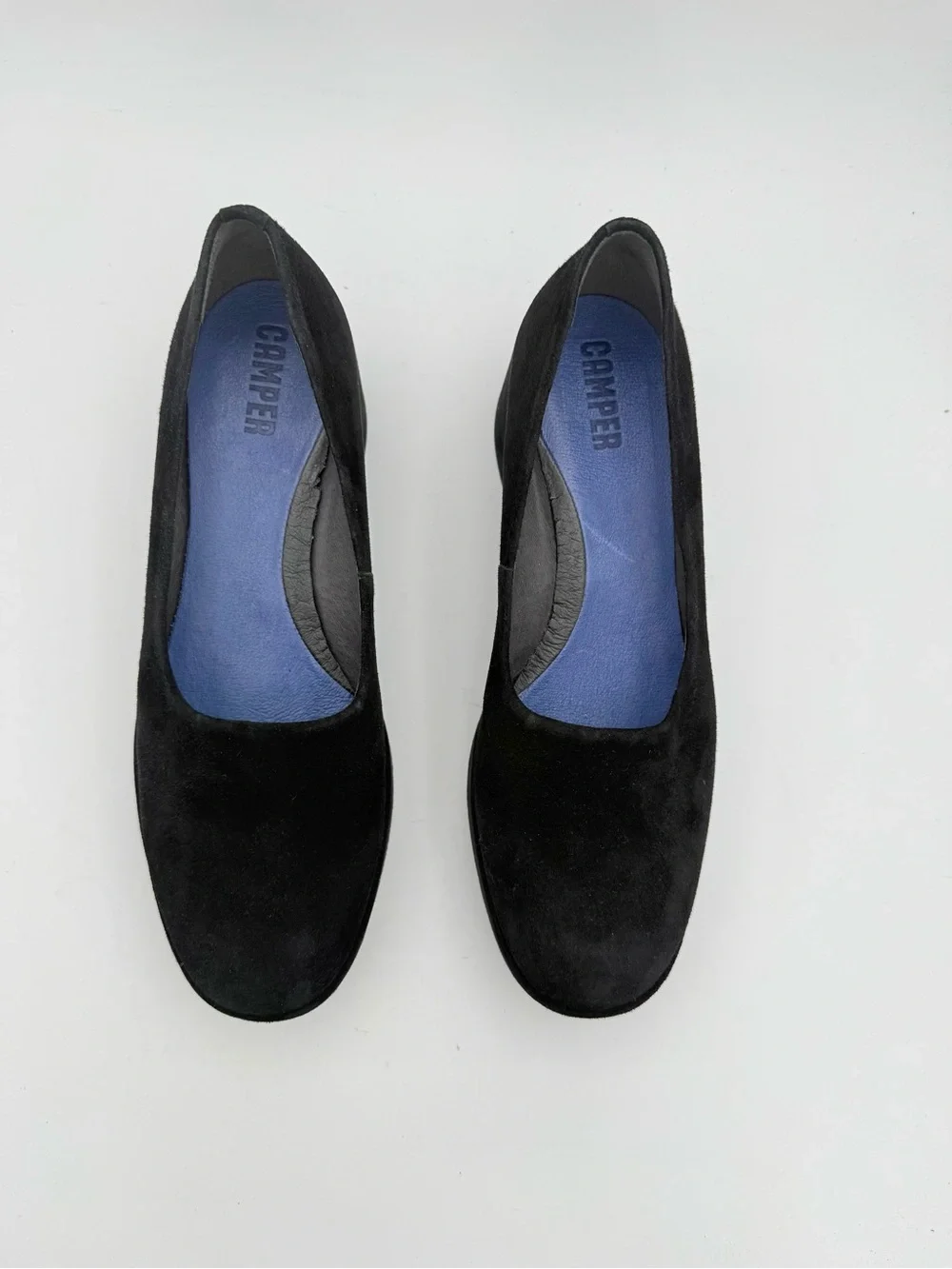 Camper - women’s Sisea black suede leather platform Wedge slip on shoes SZ 9 /39